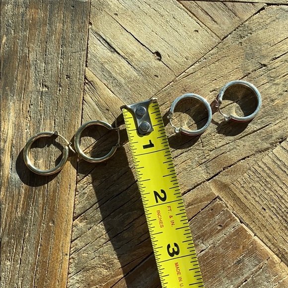 Gold Hollow Hoop Earrings - Picture 5 of 6